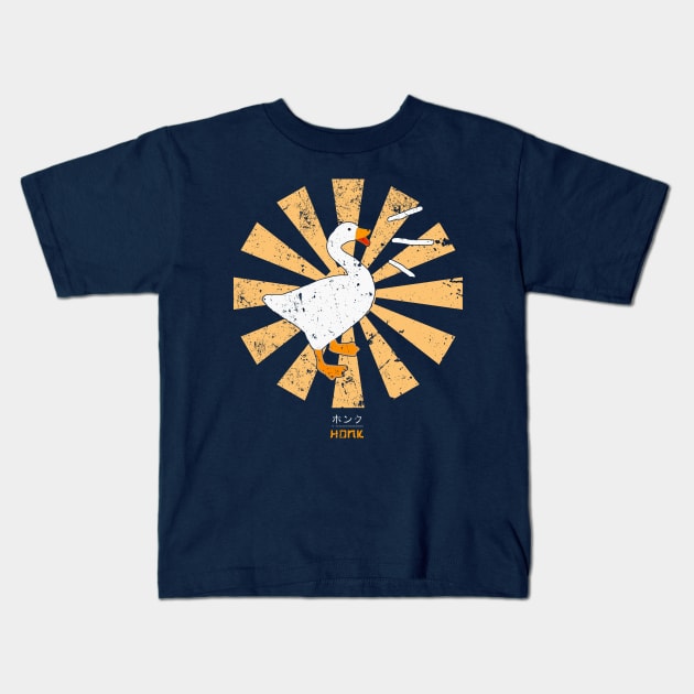 Honk Goose Retro Japanese Kids T-Shirt by Nova5